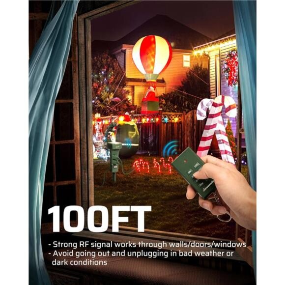 Outdoor Power Stake Timer Waterproof, 100FT Range Remote Control Outlet Timer - Picture 5 of 8